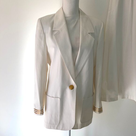 Miss Sophisticates By Pendleton Womens Two Piece Skirt Suit Size 12 White Classi - Picture 6 of 16